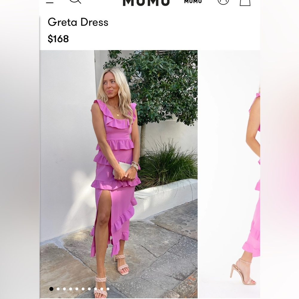 Show Me Your MuMu Greta Asymmetrical Ruffle Dress in Pink